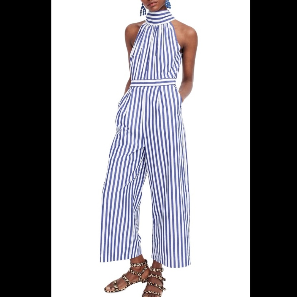 J. Crew striped halter jumpsuit